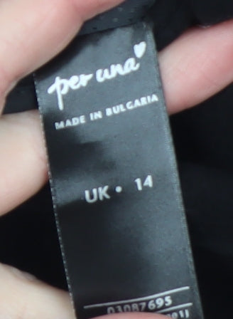 Marks and Spencer Women’s Black Size 14 Zip Jacket Lined Twill