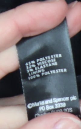 Marks and Spencer Women’s Black Size 14 Zip Jacket Lined Twill