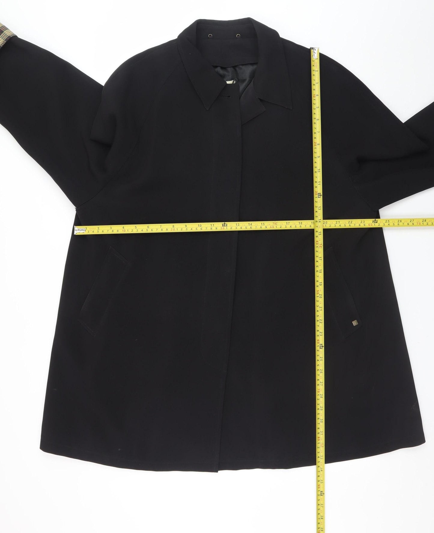 Viyella Petite Women’s Black Wool Mid-Length Overcoat L