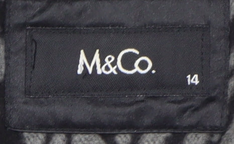 M&Co. Women Grey Animal Print Wool Blend Blazer Size 14