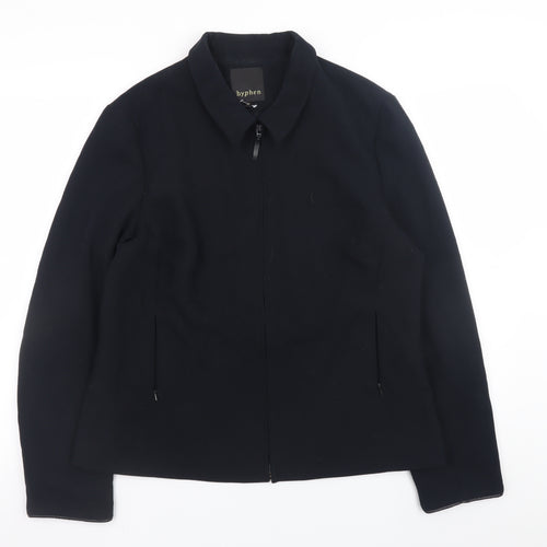 Hyphen Women Black Size 16 Classic Zip-Up Jacket