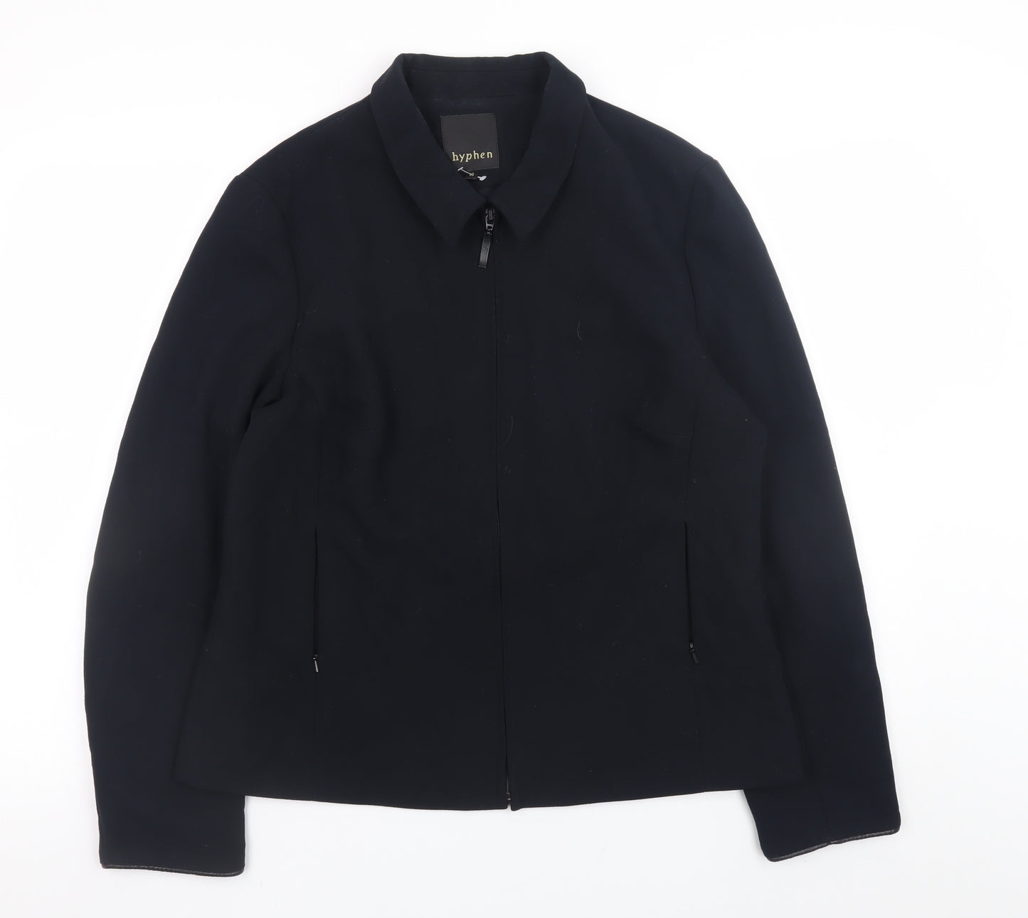 Hyphen Women Black Size 16 Classic Zip-Up Jacket