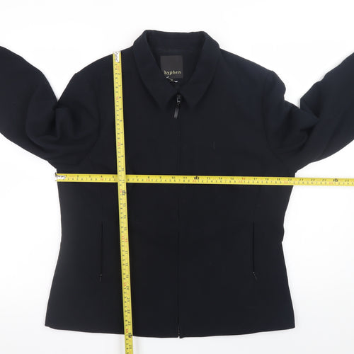 Hyphen Women Black Size 16 Classic Zip-Up Jacket