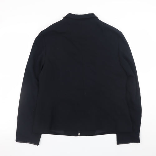 Hyphen Women Black Size 16 Classic Zip-Up Jacket
