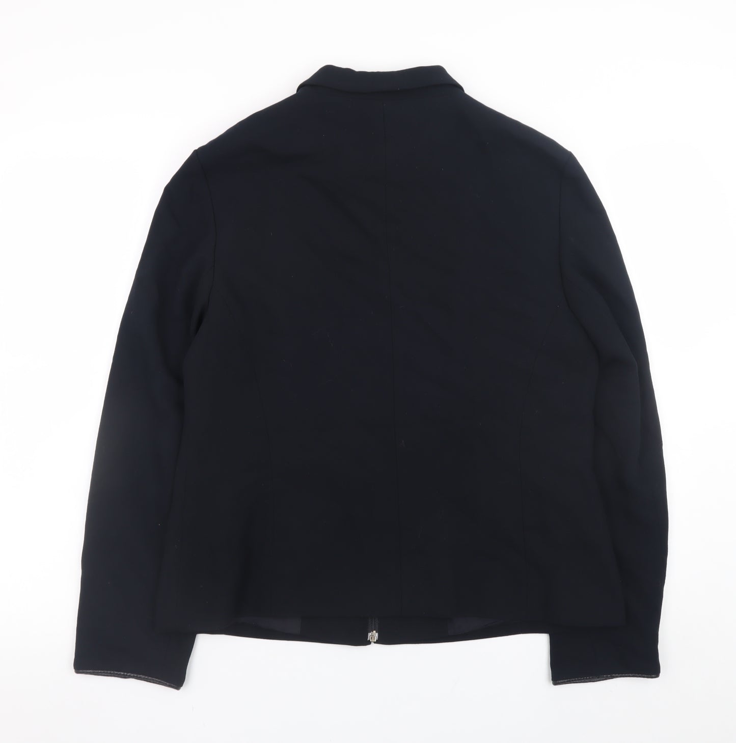 Hyphen Women Black Size 16 Classic Zip-Up Jacket