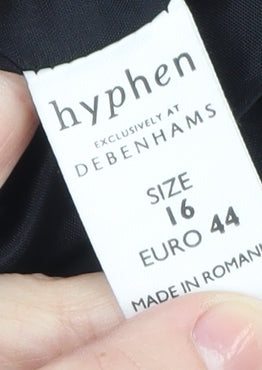 Hyphen Women Black Size 16 Classic Zip-Up Jacket
