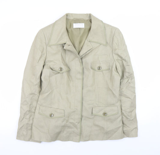 Precis Petite Women’s Beige Linen Blazer UK 14 Belted Jacket