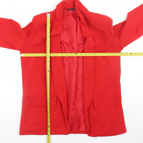 Boohoo Women’s Red Blazer Jacket Size 12 Regular Fit Lined