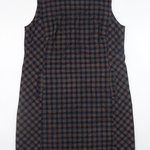 Laura Ashley Women's Multicoloured Check Sleeveless Shift Dress Size 16
