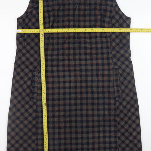 Laura Ashley Women's Multicoloured Check Sleeveless Shift Dress Size 16