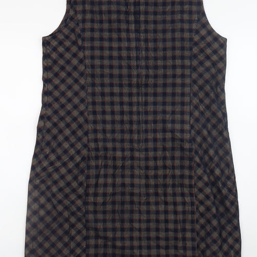 Laura Ashley Women's Multicoloured Check Sleeveless Shift Dress Size 16