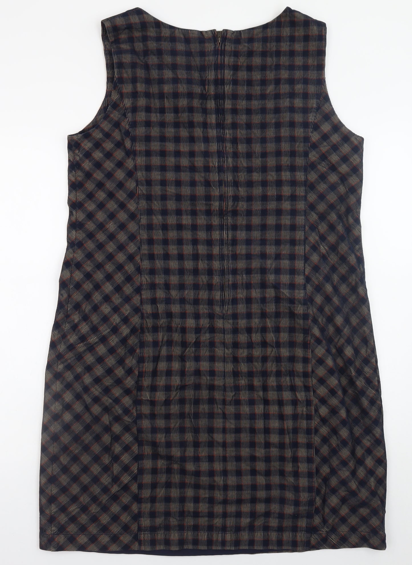 Laura Ashley Women's Multicoloured Check Sleeveless Shift Dress Size 16