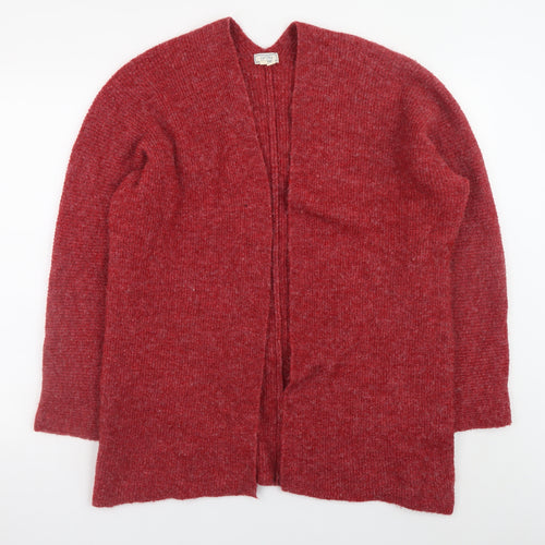 Fat Face Women's Red Wool Blend Long Sleeve Open Cardigan Size 14