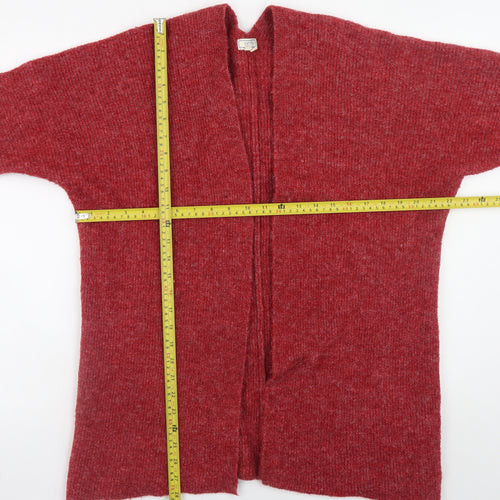 Fat Face Women's Red Wool Blend Long Sleeve Open Cardigan Size 14