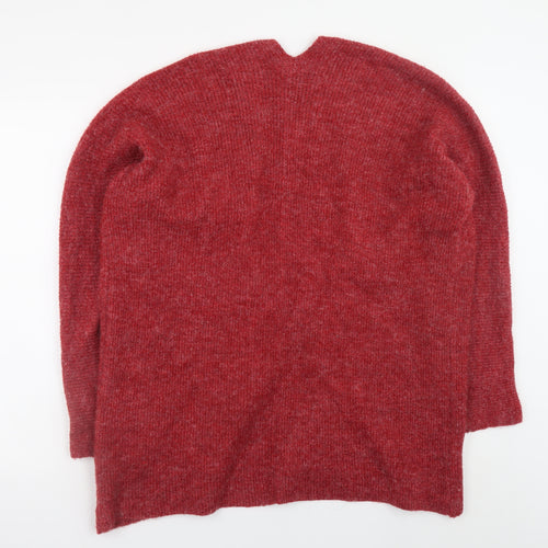 Fat Face Women's Red Wool Blend Long Sleeve Open Cardigan Size 14