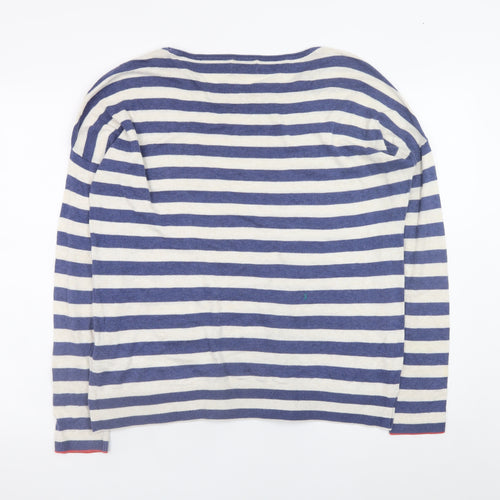 Heyton Womens Blue Striped Cotton Pullover Jumper Size 12