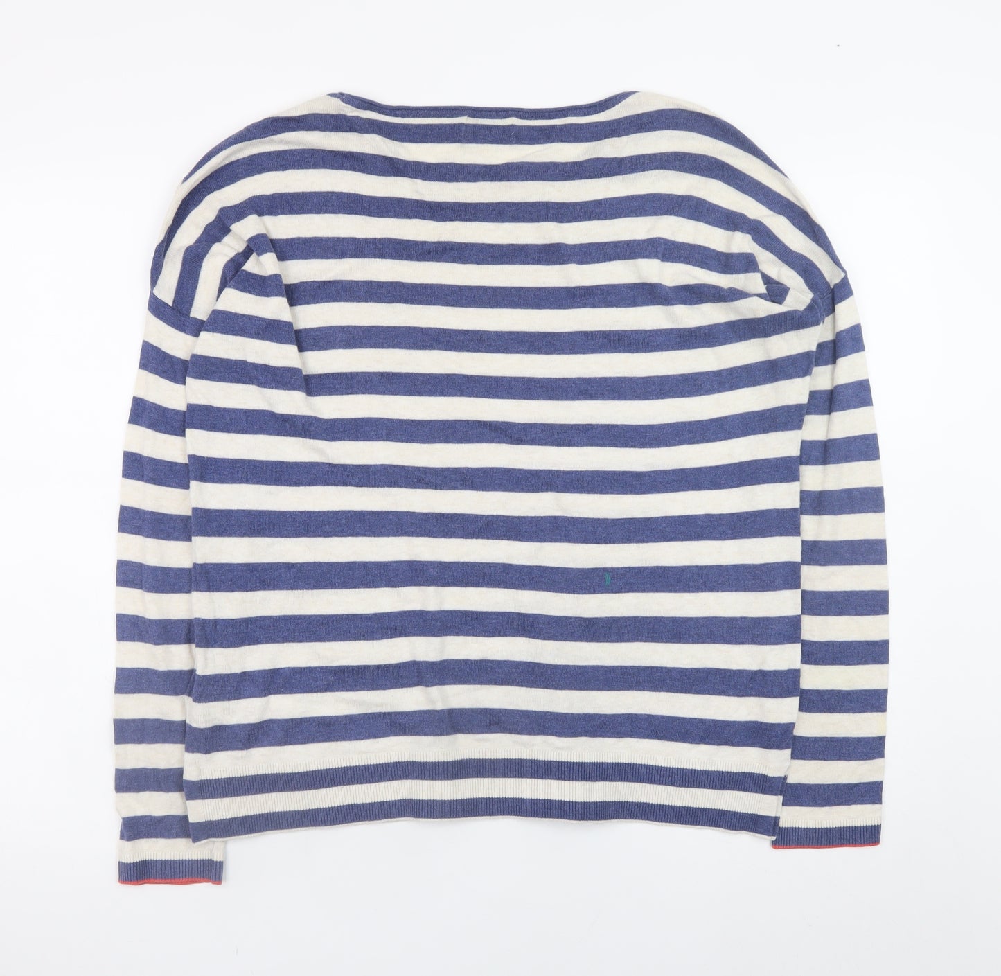 Heyton Womens Blue Striped Cotton Pullover Jumper Size 12