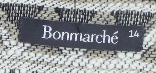 Bonmarché Women Blue Geometric Patterned Jacket Size 14