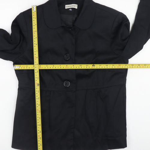 Clockhouse Women Black Cotton Blend Button Jacket Size 14