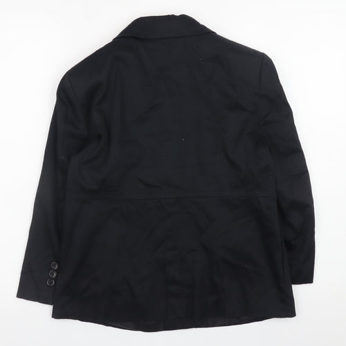 Clockhouse Women Black Cotton Blend Button Jacket Size 14