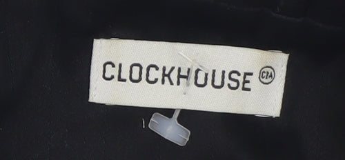 Clockhouse Women Black Cotton Blend Button Jacket Size 14