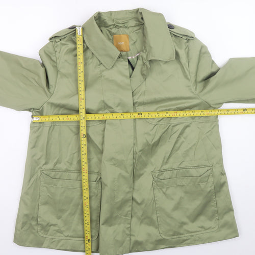 Next Women’s Green Size 14 Trench Jacket Mid-Length Classic