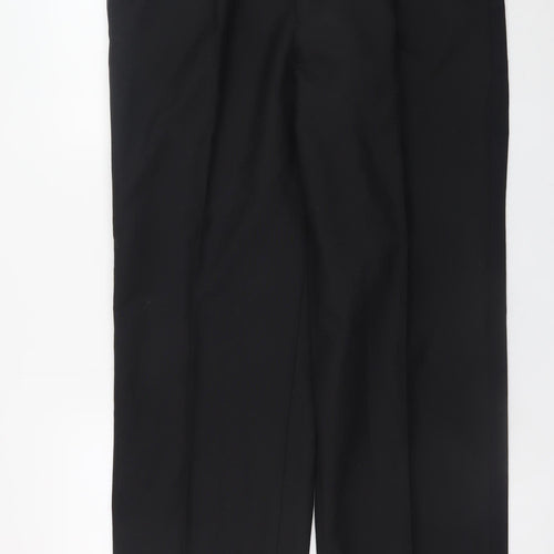 Skopes Men's Black 36S Wool Blend Formal Dress Pants