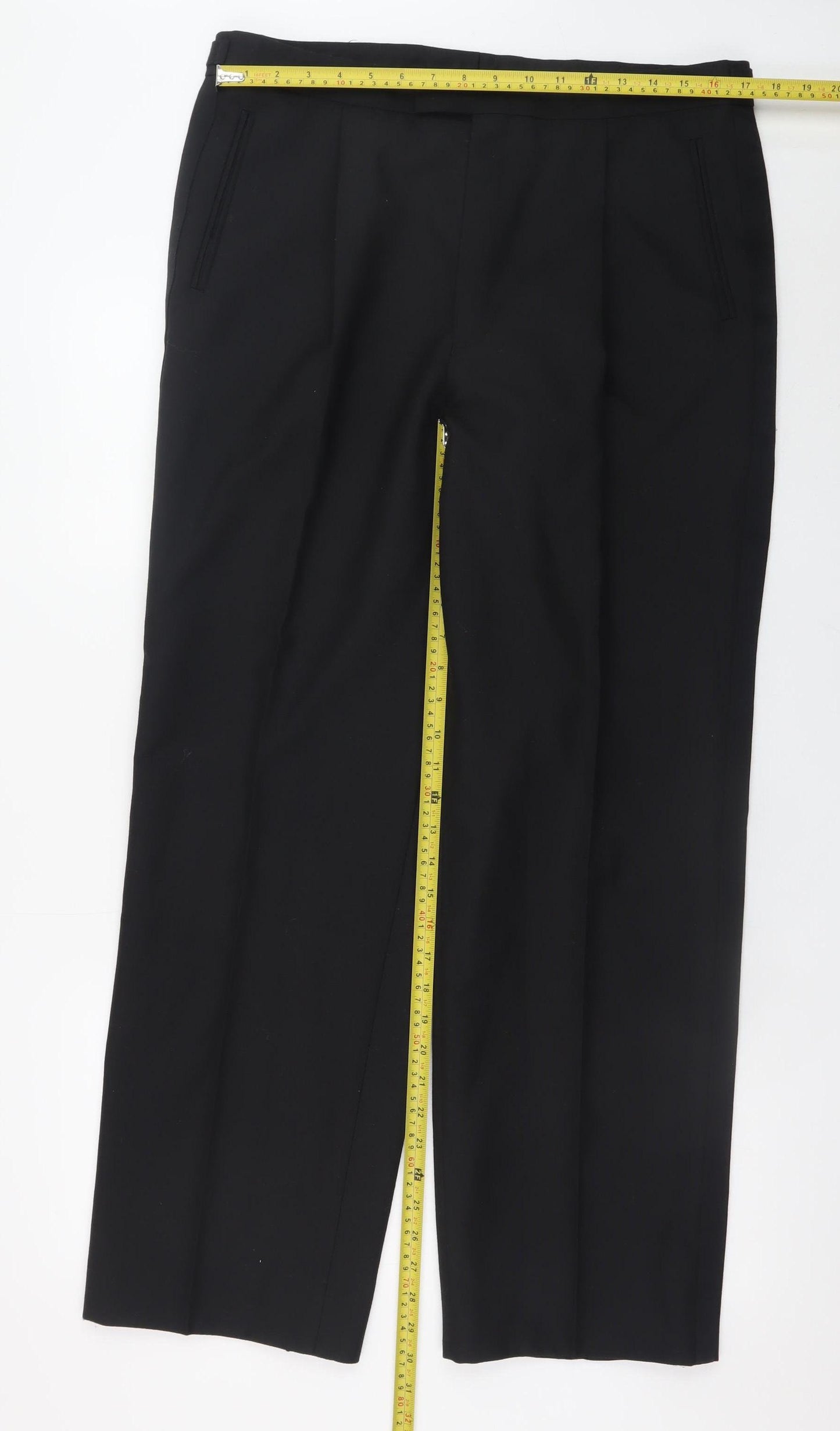 Skopes Men's Black 36S Wool Blend Formal Dress Pants