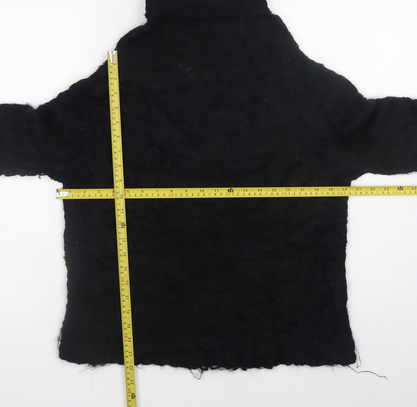 Nicole Farhi Women's Black Wool Mohair Roll Neck Jumper Size L
