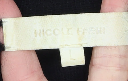 Nicole Farhi Women's Black Wool Mohair Roll Neck Jumper Size L