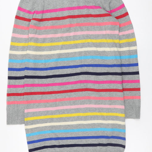 GAP Kids Girls Grey Striped Knit Sweater Dress XXL Long Sleeve Cotton Blend