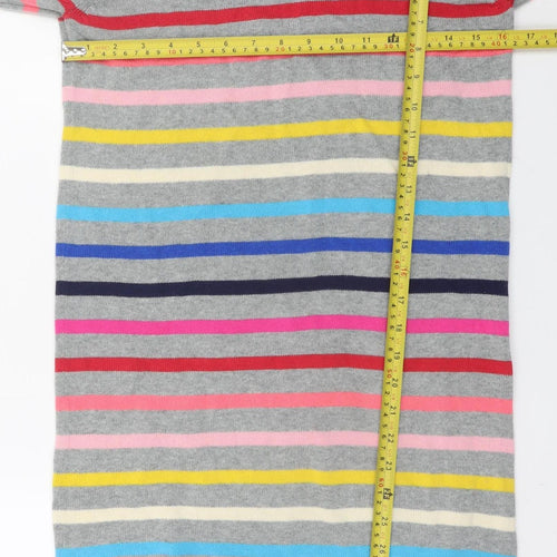 GAP Kids Girls Grey Striped Knit Sweater Dress XXL Long Sleeve Cotton Blend