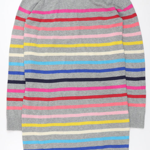GAP Kids Girls Grey Striped Knit Sweater Dress XXL Long Sleeve Cotton Blend