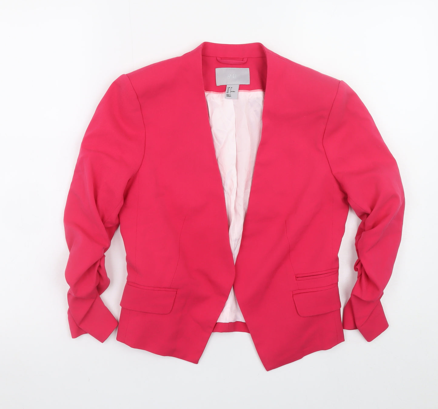 H&M Women’s Pink Blazer Jacket Size 8 Slim Fit Lightweight