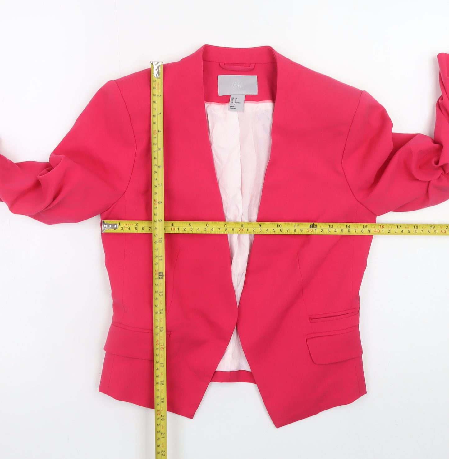 H&M Women’s Pink Blazer Jacket Size 8 Slim Fit Lightweight