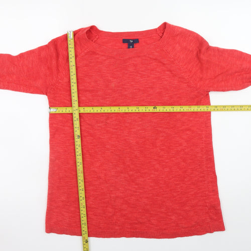 Gap Men Red Cotton Crew Neck Pullover Jumper Size M