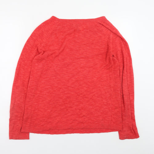 Gap Men Red Cotton Crew Neck Pullover Jumper Size M