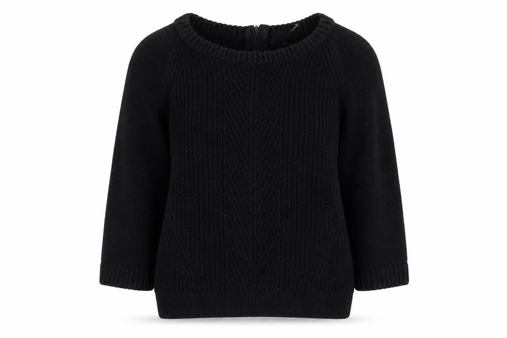 Front view of Next Women's Black Chunky-Knit jumper, size 12