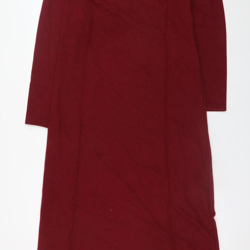 Marks and Spencer Women Red Tall Size 10 Shift Midi Dress