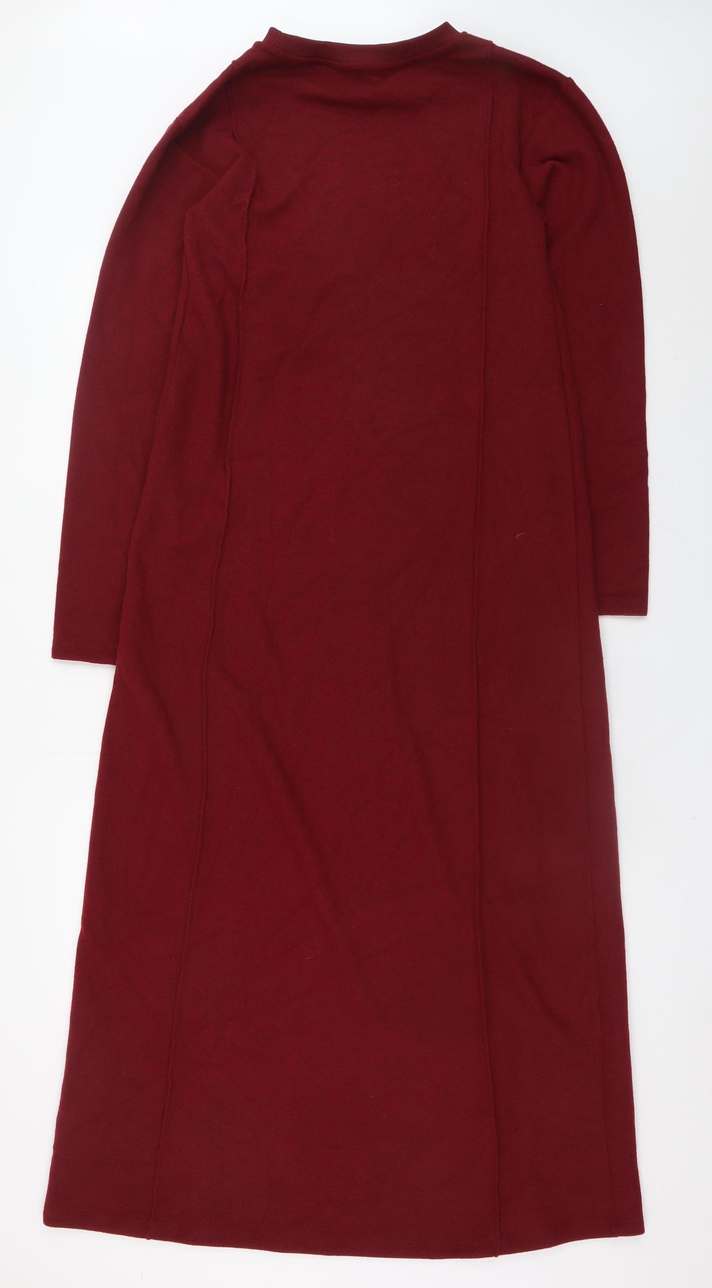 Marks and Spencer Women Red Tall Size 10 Shift Midi Dress