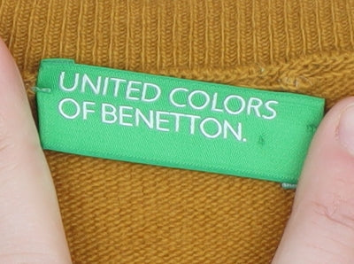 United Colors of Benetton Men’s Brown Wool V-Neck Jumper L