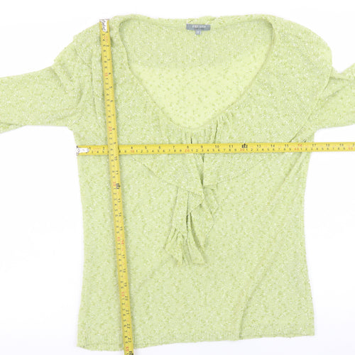Marks and Spencer Per Una Green Knit Ruffle Jumper Women’s Size 12