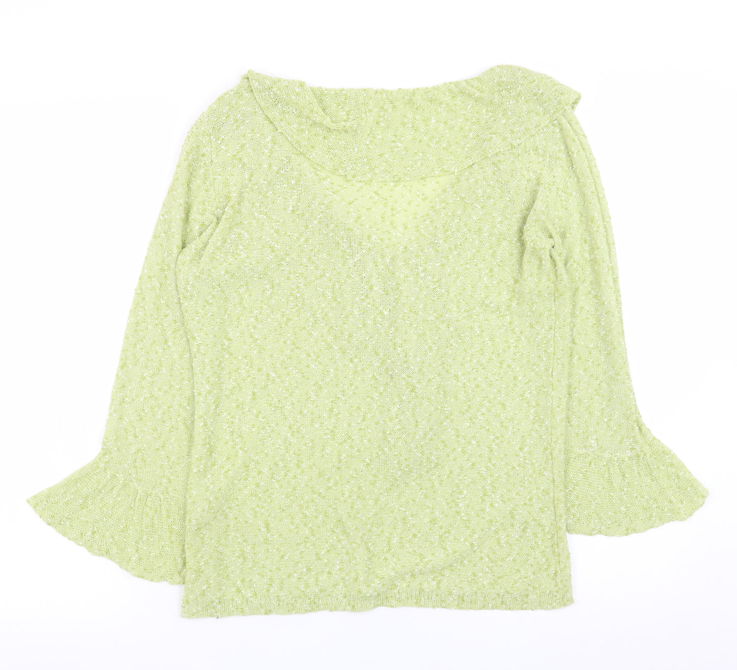 Marks and Spencer Per Una Green Knit Ruffle Jumper Women’s Size 12
