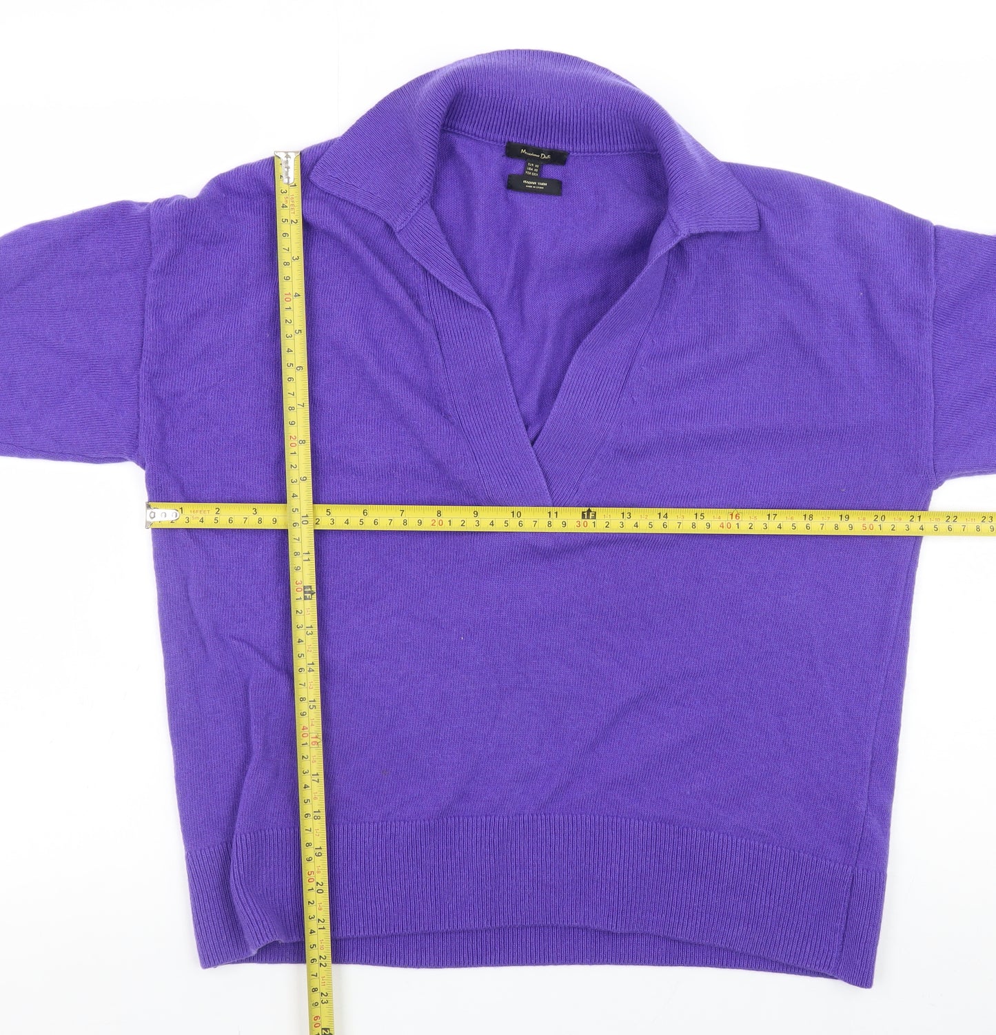 Massimo Dutti Womens Purple Collared Pullover Jumper XS