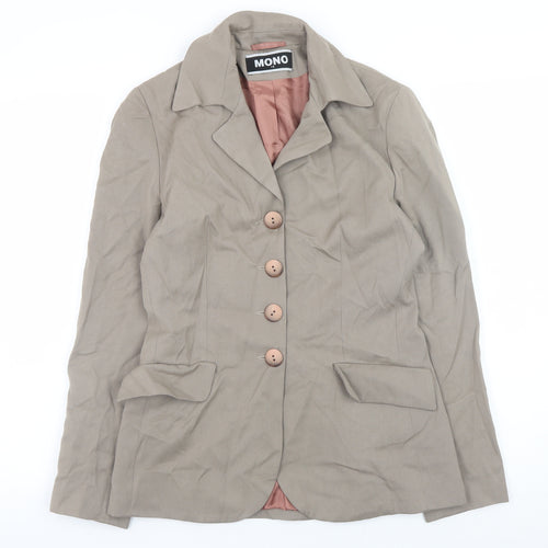 MONO Women Beige Size 10 Single Breasted Blazer