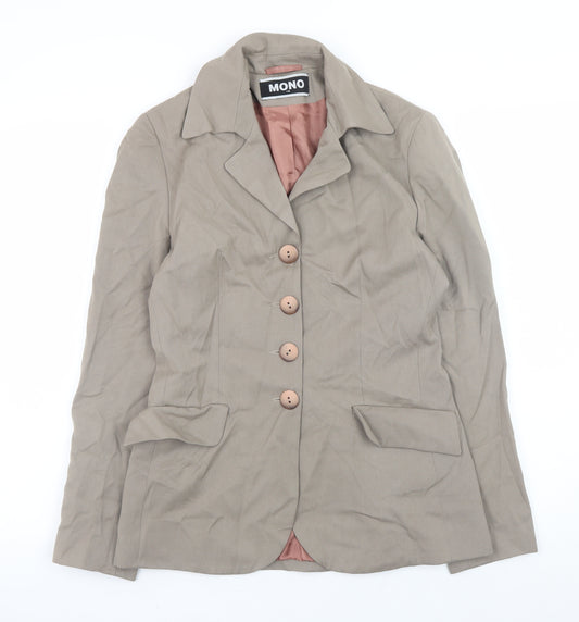 MONO Women Beige Size 10 Single Breasted Blazer