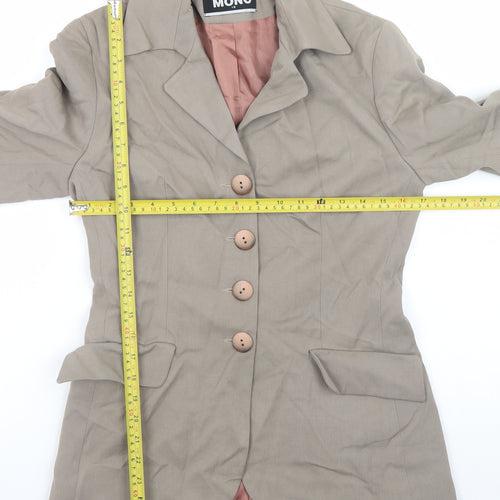 MONO Women Beige Size 10 Single Breasted Blazer