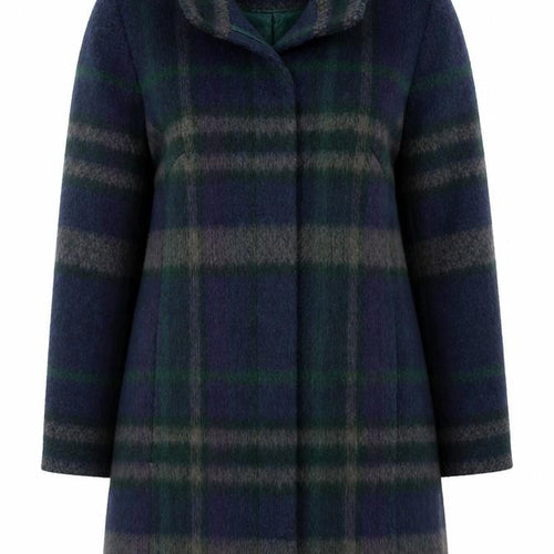 Marks and Spencer Women’s Multicoloured Wool Blend Plaid Overcoat UK 12