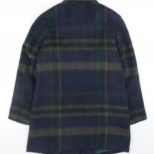 Marks and Spencer Women’s Multicoloured Wool Blend Plaid Overcoat UK 12