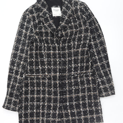 Abercrombie & Fitch Womens Black Tweed Check Blazer XS Petite